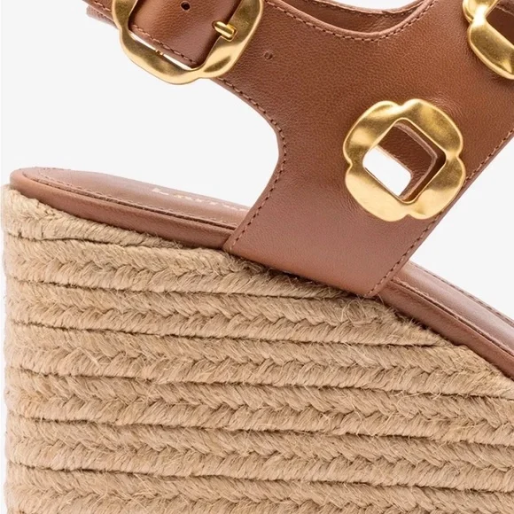 Larroude Milan Espadrille in Caramel Leather - Picture 2 of 8